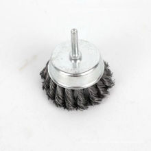 Shaft Mounted Twist Style Wire Cup Brush Wheel 75mm OD